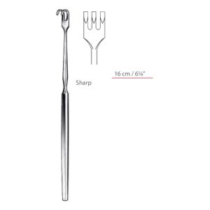 Skin Hook Sharp Triple Prong Retractors Surgical Instruments Veterinary Tools - Image 1