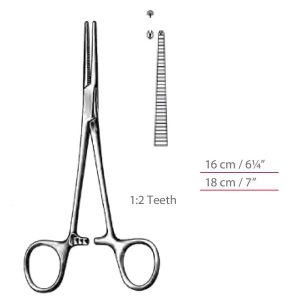 Crile-Rankin 1 x 2 Teeth Hemostatic Forceps Straight Surgical Instruments Veterinary Tool - Image 1