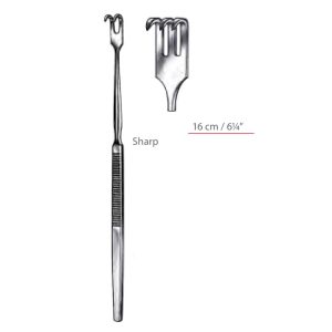 Skin Hook Sharp Triple Prong Retractors Surgical Instruments Veterinary Tools - Image 1