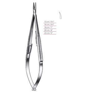 Castroviejo Needle Holders Serrated Handle with Lock Curved Smooth Jaws Surgical Instruments Veterinary Tools - Image 1