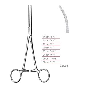 Rochester-Ochsner Hemostatic Forceps Curved Surgical Instruments Veterinary Tools - Image 1