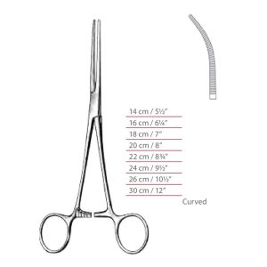 Rochester-Pean Delicate Hemostatic Forceps Curved Surgical Instruments Veterinary Tools - Image 1