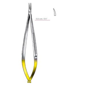 Castroviejo TC Needle Holders Curved Smooth Jaws with Flat Serrated Handle without Lock Surgical Instruments Veterinary Tools - Image 1