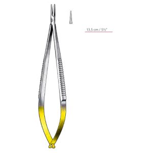 Castroviejo TC Needle Holders Straight Serrated Jaws with Flat Serrated Handle without Lock Surgical Instruments Veterinary Tools - Image 1