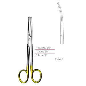 Mayo Dissecting Scissors TC Curved With Blunt / Blunt Ends Surgical Instruments Veterinary Tools - Image 1