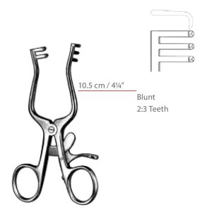 Weitlaner Self Retaining Retractors 2 x 3 Blunt Teeth Surgical Instruments Veterinary Tools - Image 1