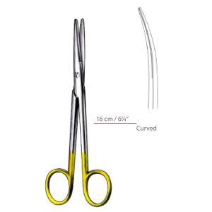 Mayo-Lexer Dissecting Scissors TC Curved With Blunt / Blunt Ends Surgical Instruments Veterinary Tools - Image 1