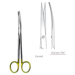 Metzenbaum-Lahey Dissecting Scissors TC Curved With Sharp / Sharp Ends Surgical Instruments Veterinary Tools - Image 1