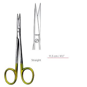 Iris Dissecting Scissors TC Straight With Sharp / Sharp Ends Surgical Instruments Veterinary Tools - Image 1