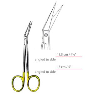 Iris Dissecting Scissors TC Angled to Side With Sharp / Sharp Ends Surgical Instruments Veterinary Tools - Image 1