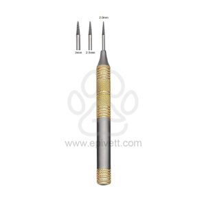 Power Dental Extraction Screw Long Handle Gold Plated Veterinary Dental Instrument Dentistry Tools - Image 1