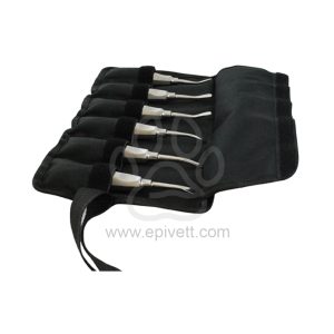 Equine Dental Extraction Elevator Set Of 6 in Canvas Pouch, Equine and Veterinary Dental Instruments, Dentistry Tools - Image 1