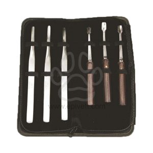 Equine Incisor Dental Elevator Set of 6 Pieces in Zip Case, Equine Dental Elevators, Equine and Veterinary Dental Instruments, Dentistry Tools - Image 1