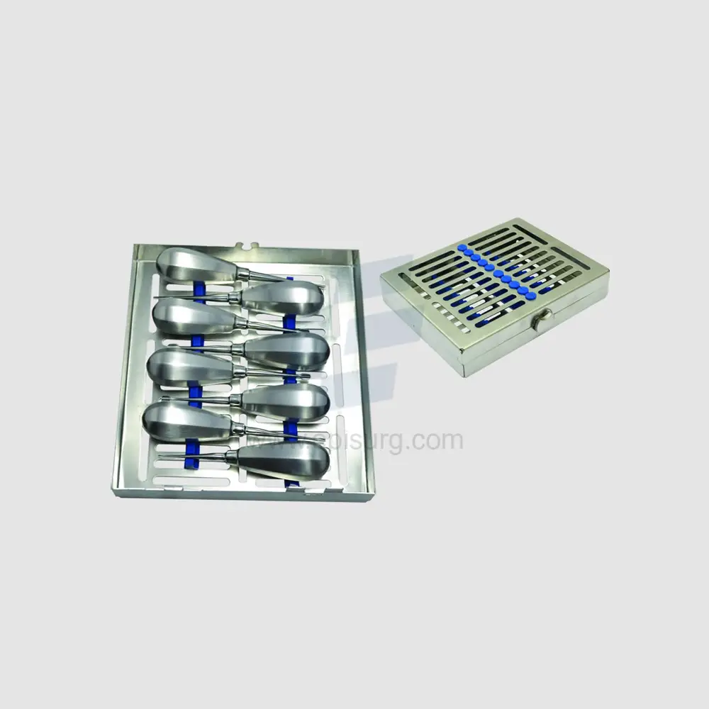 Elevator Set of 8 in Sterilization Tray