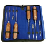 Equine Dental Elevator Set Of 8 Straight, Curved, Concaved,