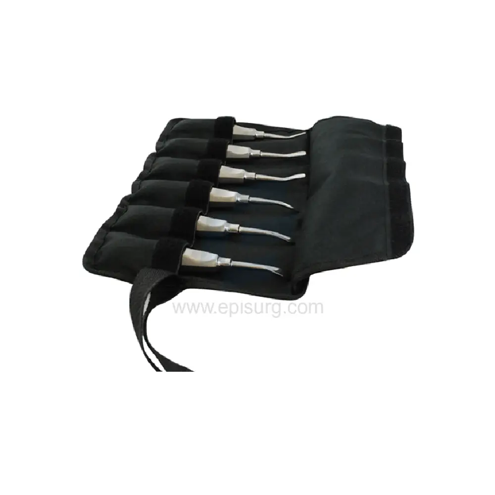 Equine Dental Extraction Elevator Set Of 6 in Canvas Pouch