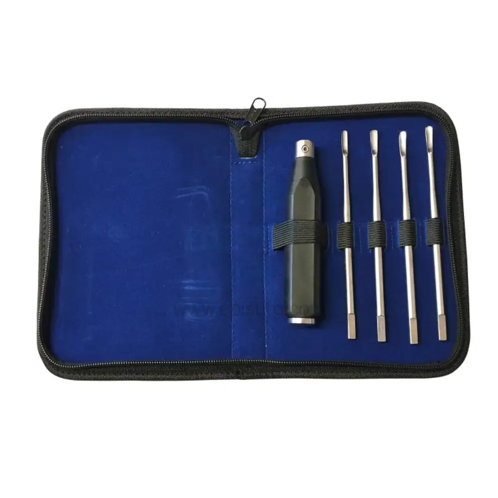 Equine Dental Extraction Elevators Teflon Handle Set of 4 in Zip Case
